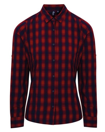 Ladies' LSL 'Mulligan' Check Cotton Bar Shirt     t Red/Navy