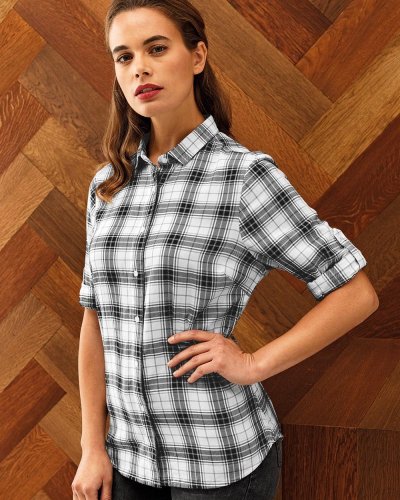 Ladies' LSL 'Ginmill' Check Cotton Bar Shirt