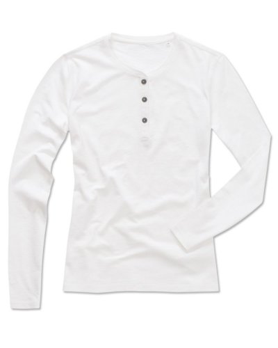 T-shirt Sharon Henley Long Sleeve donna