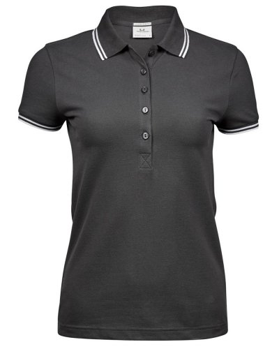 Polo Luxury Stripe  - Donna Dark grey/White