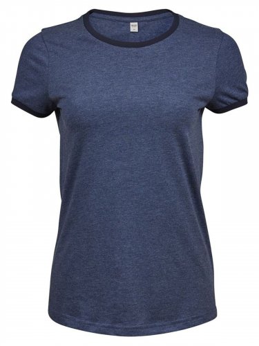T-Shirt Ringer Tee - Donna Light blue/Navy