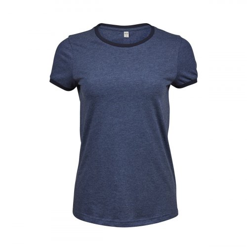 T-Shirt Ringer Tee - Donna Denim Melange/Navy