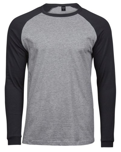 T-Shirt Baseball Tee - Uomo Heather/black