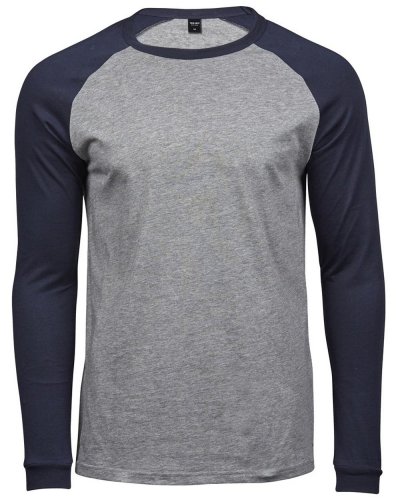 T-Shirt Baseball Tee - Uomo Heather/Navy