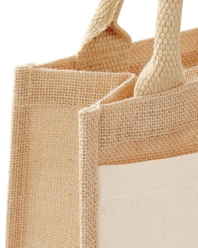 Cotton Pocket Jute Midi Tote