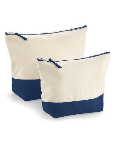 Dipped Base Canvas Accessory Bag L Natural/navy