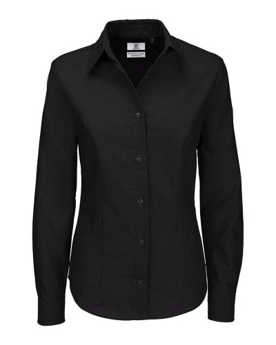 Camicia donna maniche lunghe Oxford Black