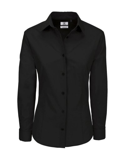 Camicia donna popeline Heritage LSL/women Black