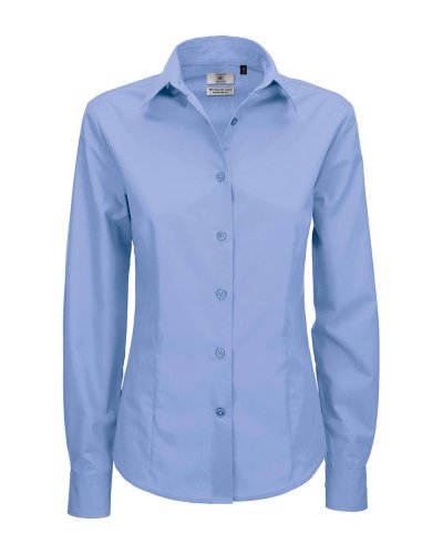 Camicia donna popeline maniche lunghe Smart Business Blue