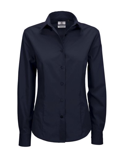 Camicia donna popeline maniche lunghe Smart Navy