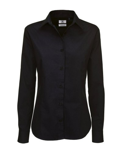 Camicia donna maniche lunghe sharp twill Black