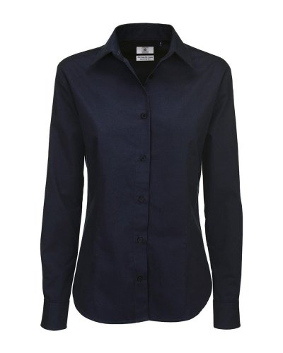 Camicia donna maniche lunghe sharp twill Navy