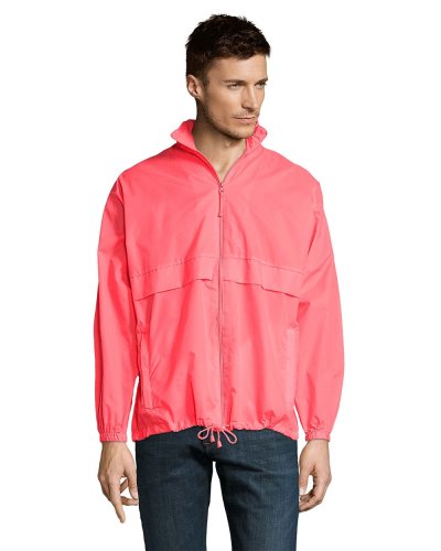 Giacca antivento unisex e impermeabile Corallo Fluo
