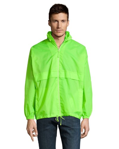 Giacca antivento unisex e impermeabile Verde Lime Fluo