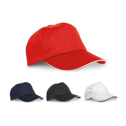 Cappellino 5 pannelli in poliestere, regolabile