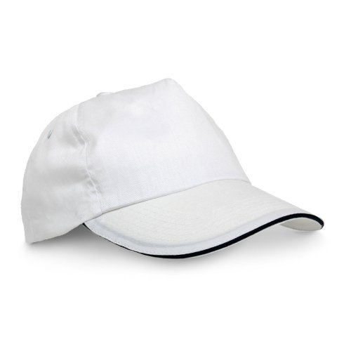 Cappellino 5 pannelli in poliestere, regolabile