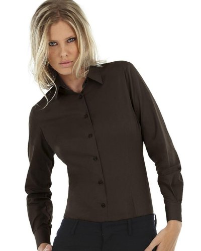 Camicia donna ls poplin Black Tie elastane