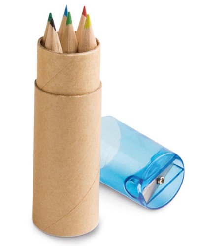Scatola con 6 matite colorate Blu
