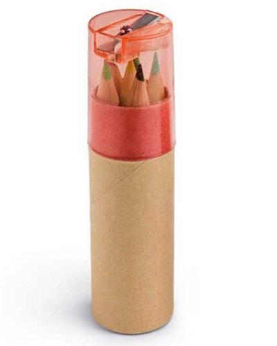 Scatola con 6 matite colorate Rosso