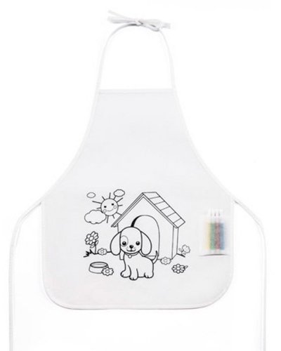 Grembiule per bambino da colorare Nilo Bianco