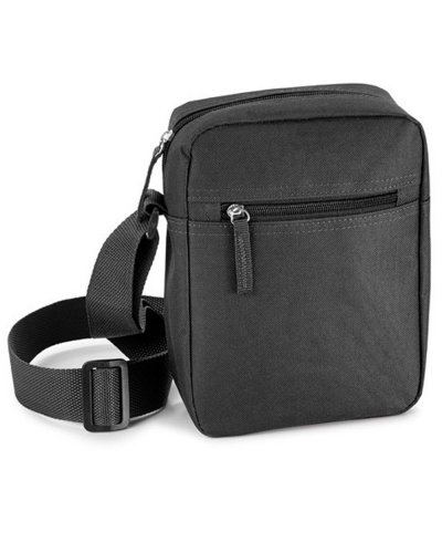 Borsa a tracolla con tasca anteriore con zip Nero