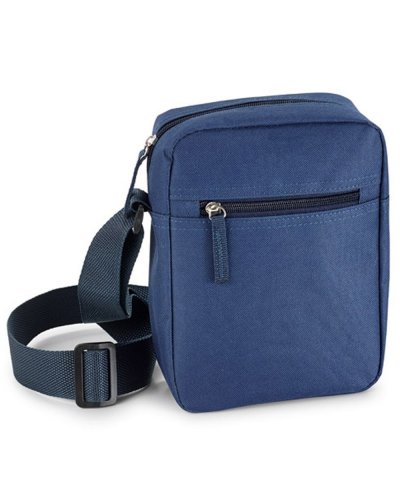 Borsa a tracolla con tasca anteriore con zip Blu