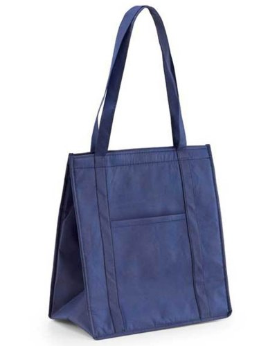 Shopper termica in TNT chiusura con velcro 32 x 35 x 17 cm Blu