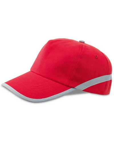 Cappellino con visiera con elementi riflettenti Rosso