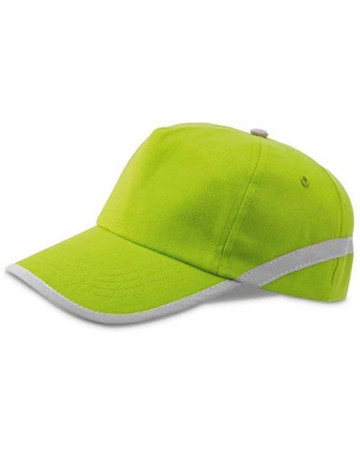 Cappellino con visiera con elementi riflettenti Verde Chiaro