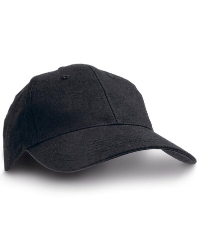Cappellino con visiera 100% tela cotone Nero