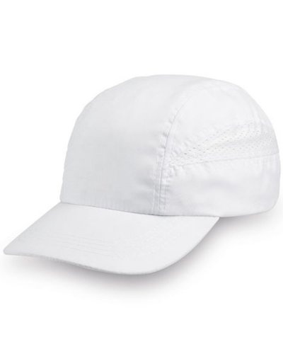 Cappellino con visiera in microfibra e rete Bianco