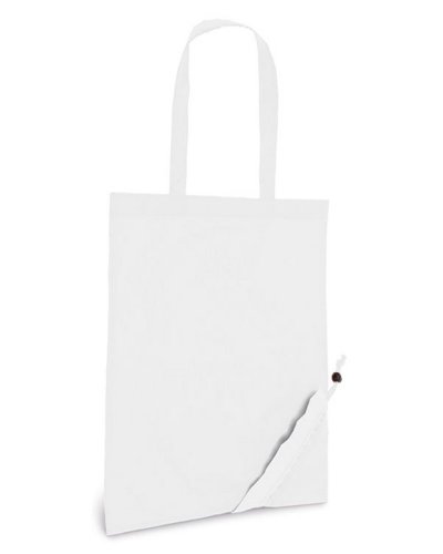 Borsa pieghevole in poliestere Shops Bianco