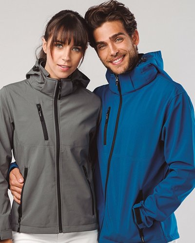Thc zagreb. chaqueta softshell para hombre, con capucha removible 