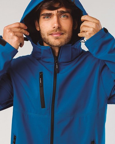 Thc zagreb. chaqueta softshell para hombre, con capucha removible 