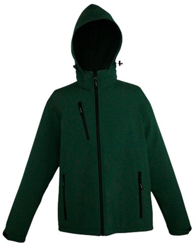 Thc zagreb. chaqueta softshell para hombre, con capucha removible  Verde Smeraldo