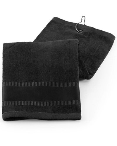 Asciugamano da golf con gancio 38 x 50 cm Nero