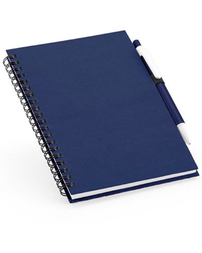 Block note con penna a sfera Blu