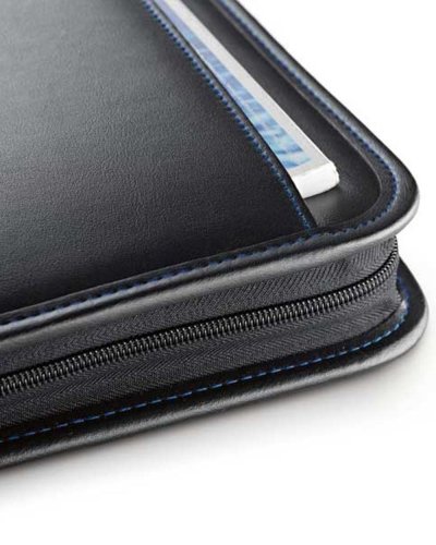 Cartella A4 in Similpelle con calcolatrice Blu