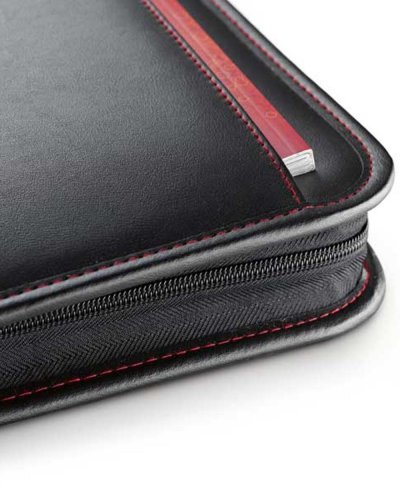 Cartella A4 in Similpelle con calcolatrice Rosso