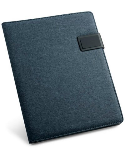 Cartella A4 in Imitazione di lino e similpelle Blu
