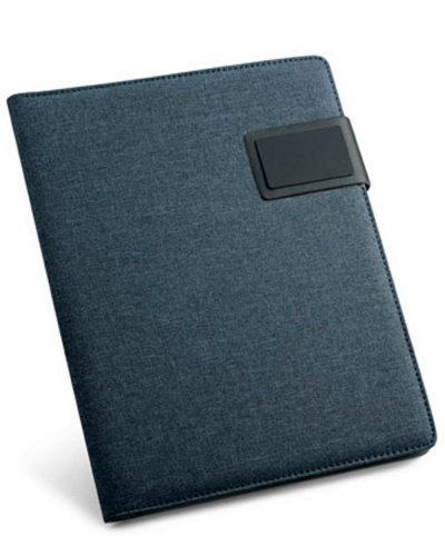 Cartella A5 in Imitazione di lino e similpelle Blu