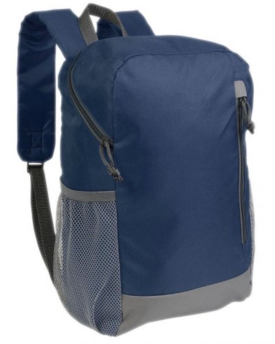 Zaino in poliestere con 4 tasche Blu scuro