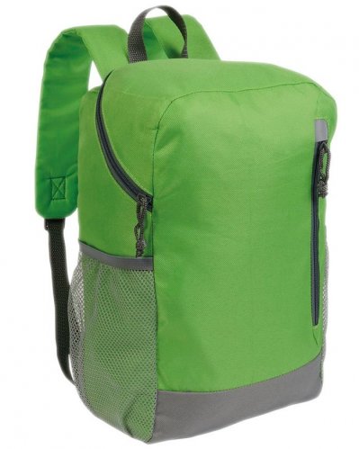 Zaino in poliestere con 4 tasche Verde mela