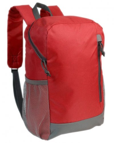 Zaino in poliestere con 4 tasche Rosso