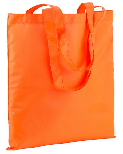 Shopper fluo in poliestere con manici lunghi Arancione