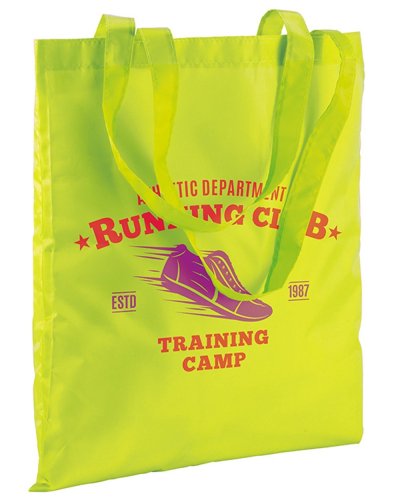 Shopper fluo in poliestere con manici lunghi