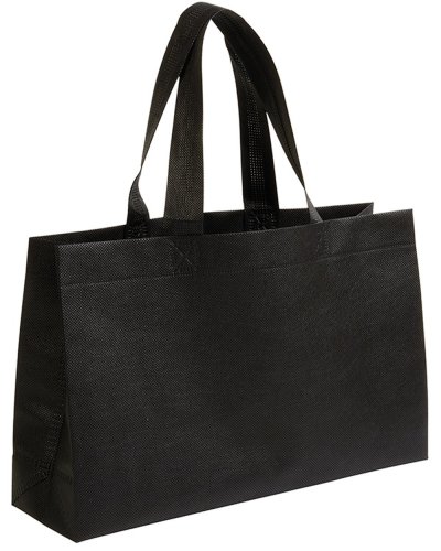 Shopper con manici lunghi Nero