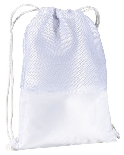 Zainetto in poliestere con retina mesh Bianco