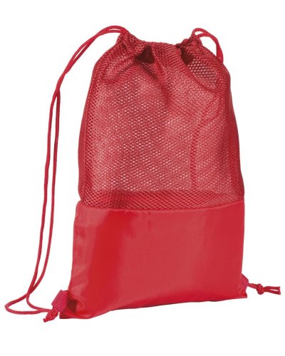 Zainetto in poliestere con retina mesh Rosso