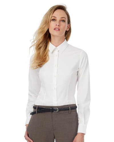 Camicia donna ls poplin Black Tie elastane